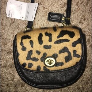 NEW Coach Park Haircalf Mini Crossbody Leopard...